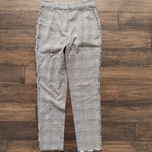 MAISON MARGIELA Amazing Fray Hem Plaid High-Waisted Ankle Pant Sz 40/4 NEW $500